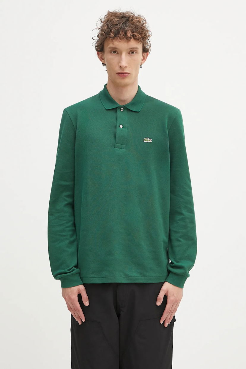 Polo tričko Lacoste Cotton Long-Sleeve Polo Zelené | L1312.032