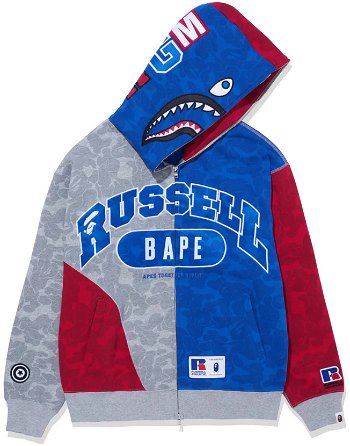 BAPE Bape x Russell Shark Full Zip Hoodie 0ZXSWM115906LMLX00M