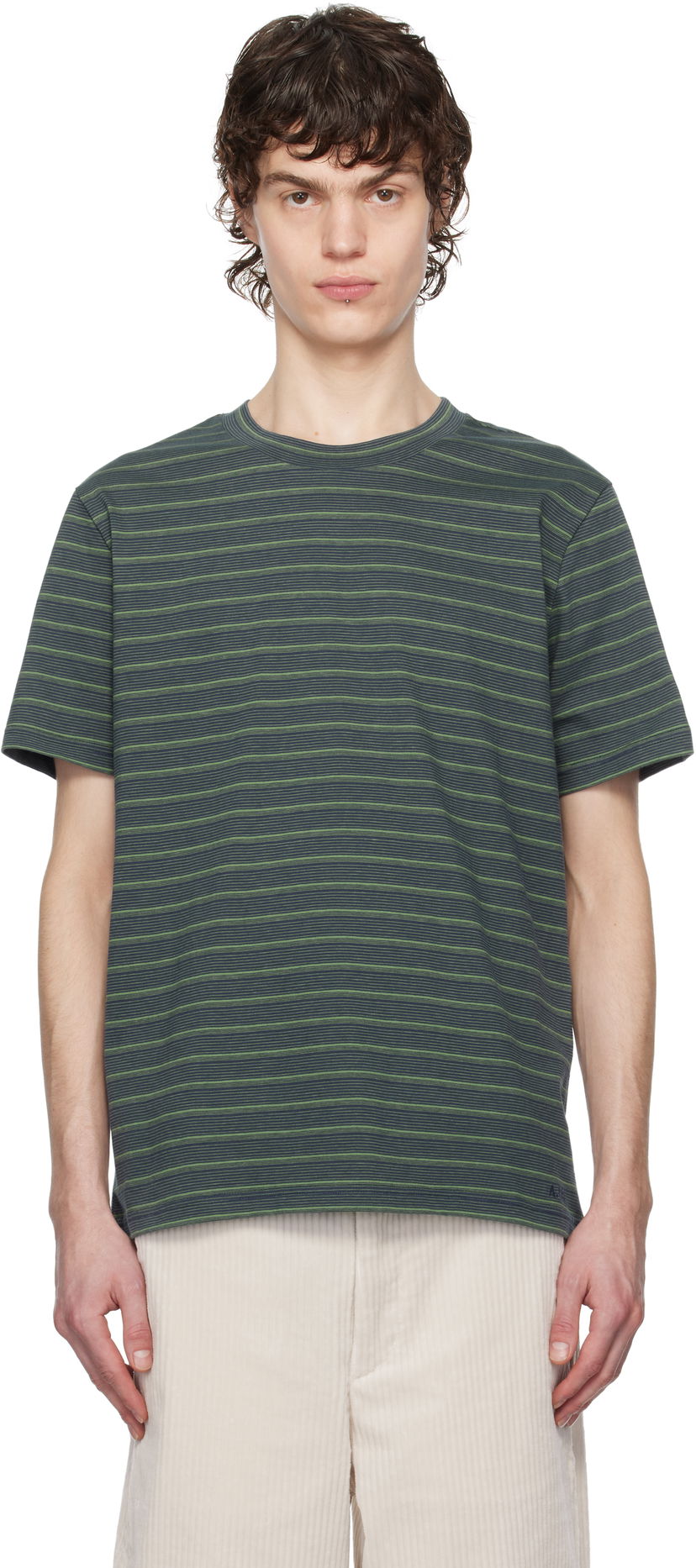Tričko A.P.C. A.P.C. Aymeric Striped T-Shirt Zelené | COHGX-H26132