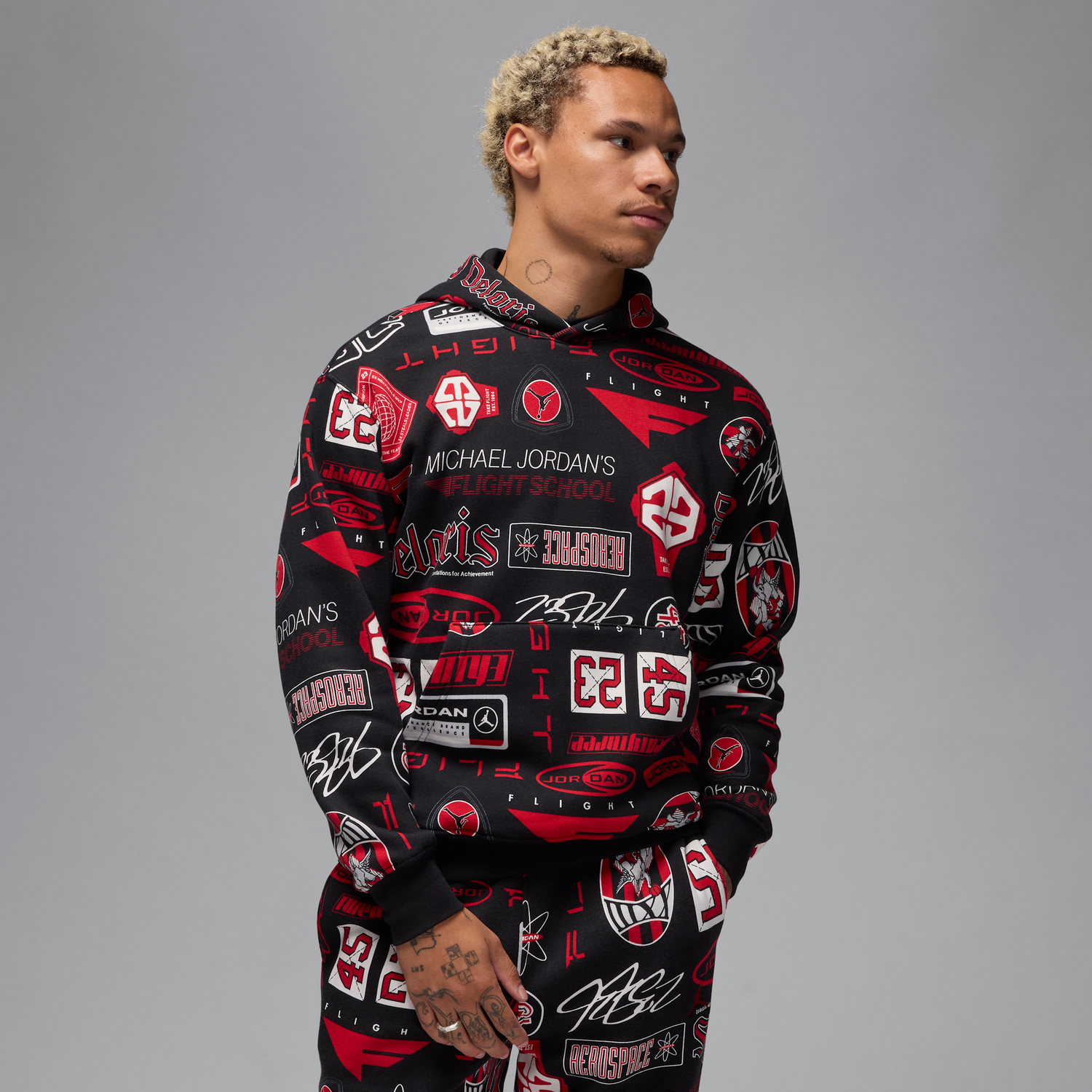 Mikina Jordan Jordan Essentials Print Fleece Hoodie Čierna | HM7254-010, 1