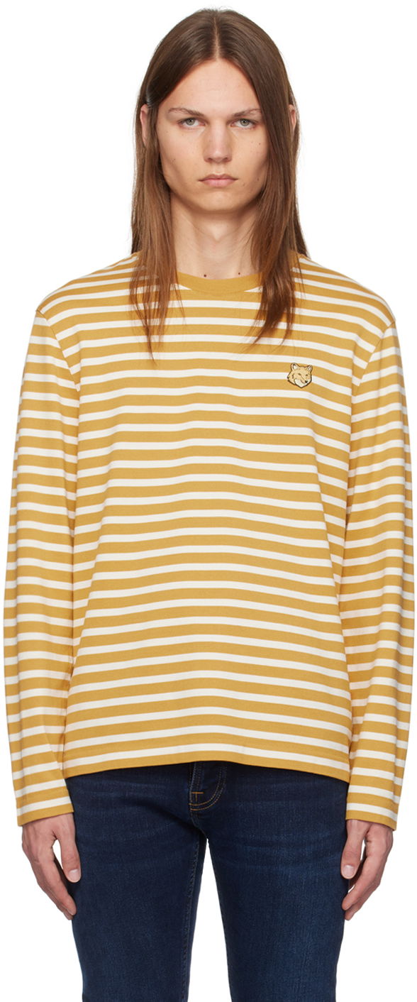 Tričko MAISON KITSUNÉ Maison Kitsuné Yellow Bold Fox Head Patch Regular Marin T-shirt Žltá | NM00106KJ0044, 0