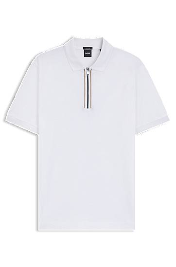 Polo tričko BOSS Polo Shirt with Zip Placket Biela | 50543880