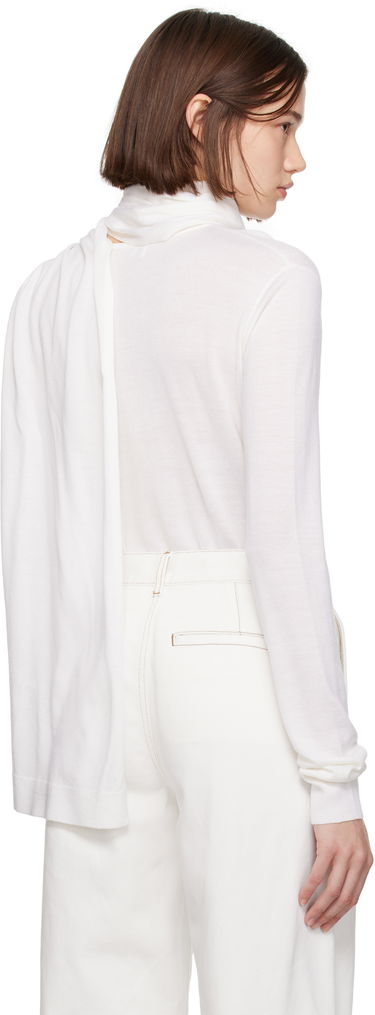 Sveter TOTEME Draped Scarf Knit Sweater Biela | 244-WRT0393-YA0087, 2