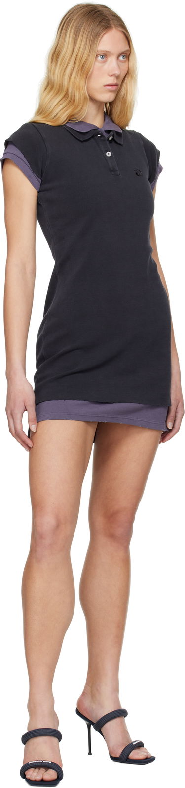 Šaty Alexander Wang Alexander Wang Layered Polo Mini Dress Čierna | 4CC2256297, 3