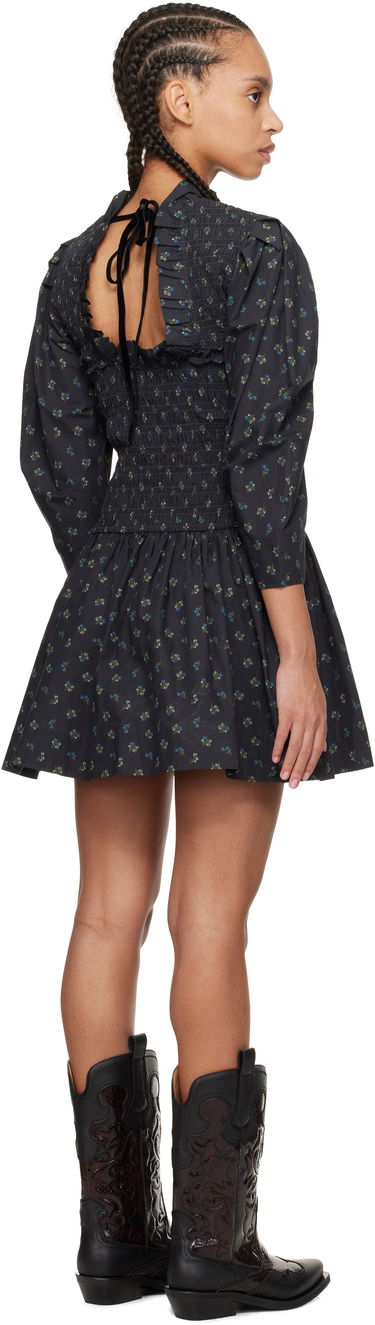 Šaty GANNI Ganni Printed Smock Mini Dress Čierna | W0074, 2