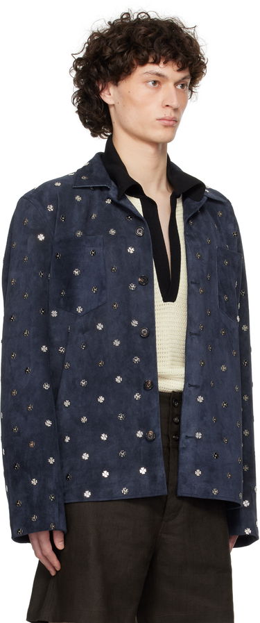 Bunda Bode Bode Clover Suede Work Shirt Modrá | MRS25JA034, 1