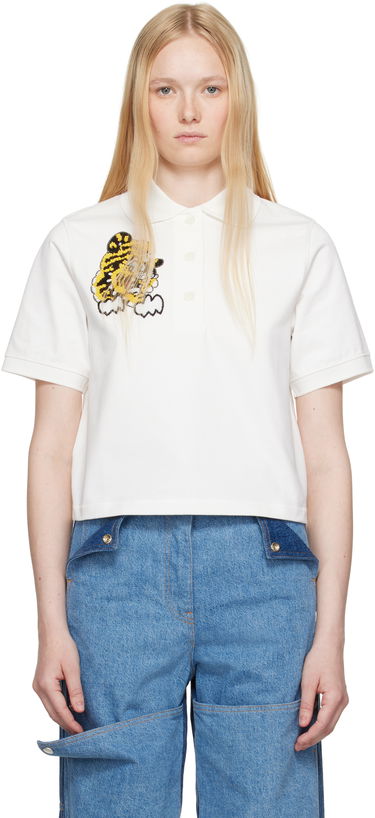 Polo tričko KENZO Kenzo Paris VERDY Edition Embroidered Cropped Polo Biela | FF52TS1704SB, 0