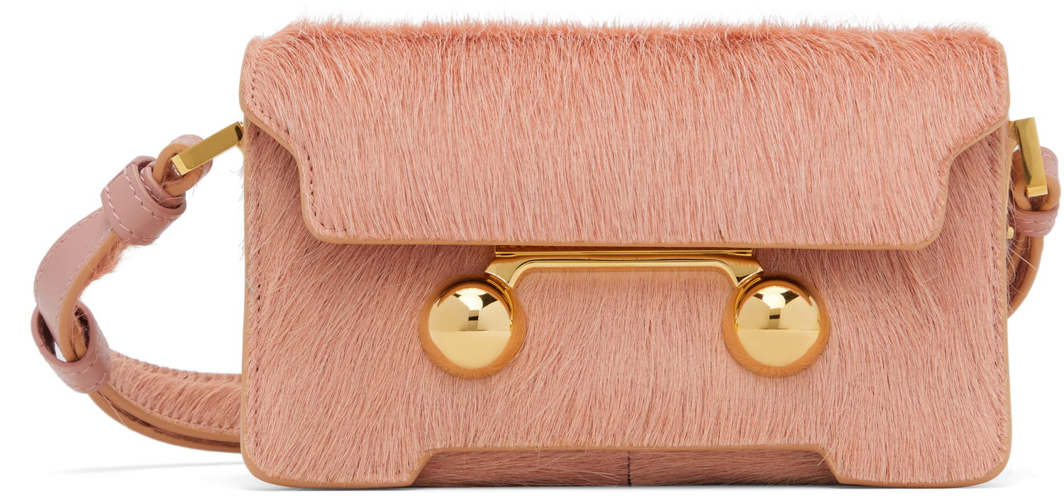 Taška cez rameno Marni Marni Trunkaroo Mini Calfskin Shoulder Bag Ružová | SBMP0193U2 P4122, 0