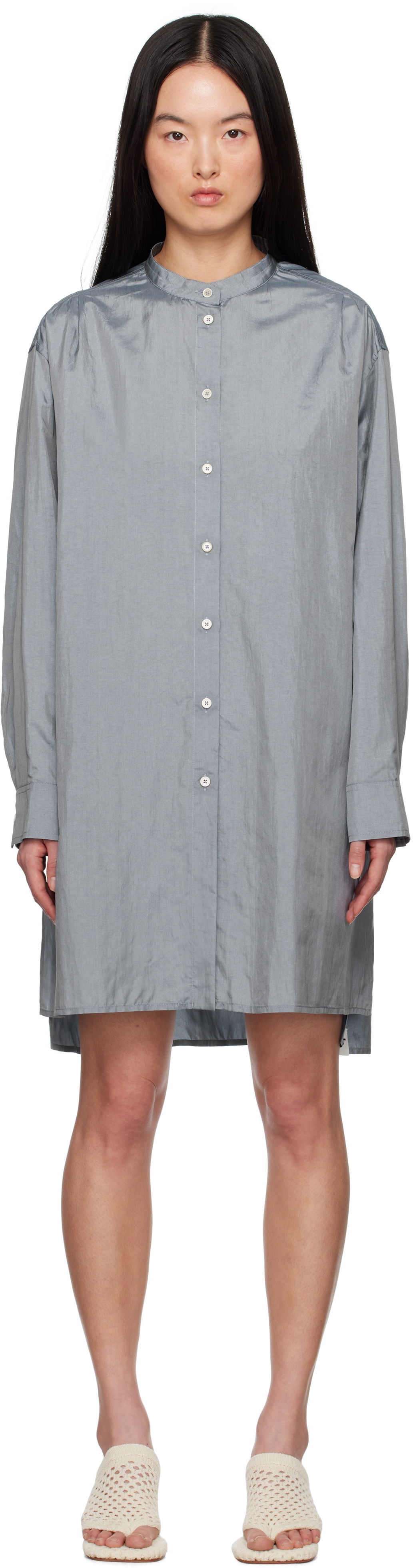Šaty Jil Sander Jil Sander Band Collar Minidress Šedá | J40DL0159_J70003, 0