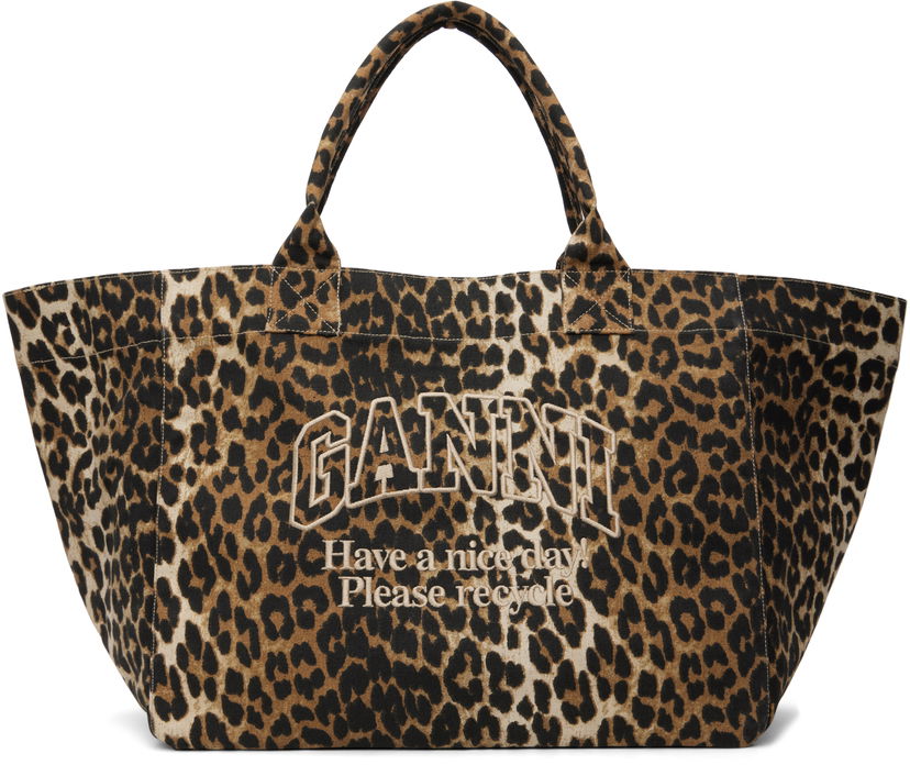 Tote bag GANNI Leopard XXL Tote Rôznofarebný | A7161