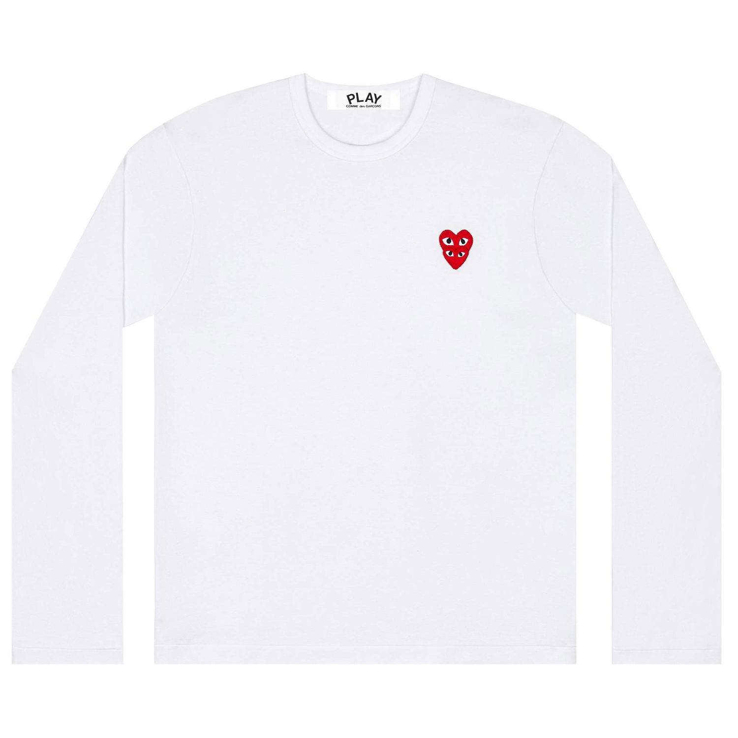 Tričko Comme des Garçons PLAY Double Heart Long-Sleeve T-Shirt Biela | AZ T292 051 2, 1