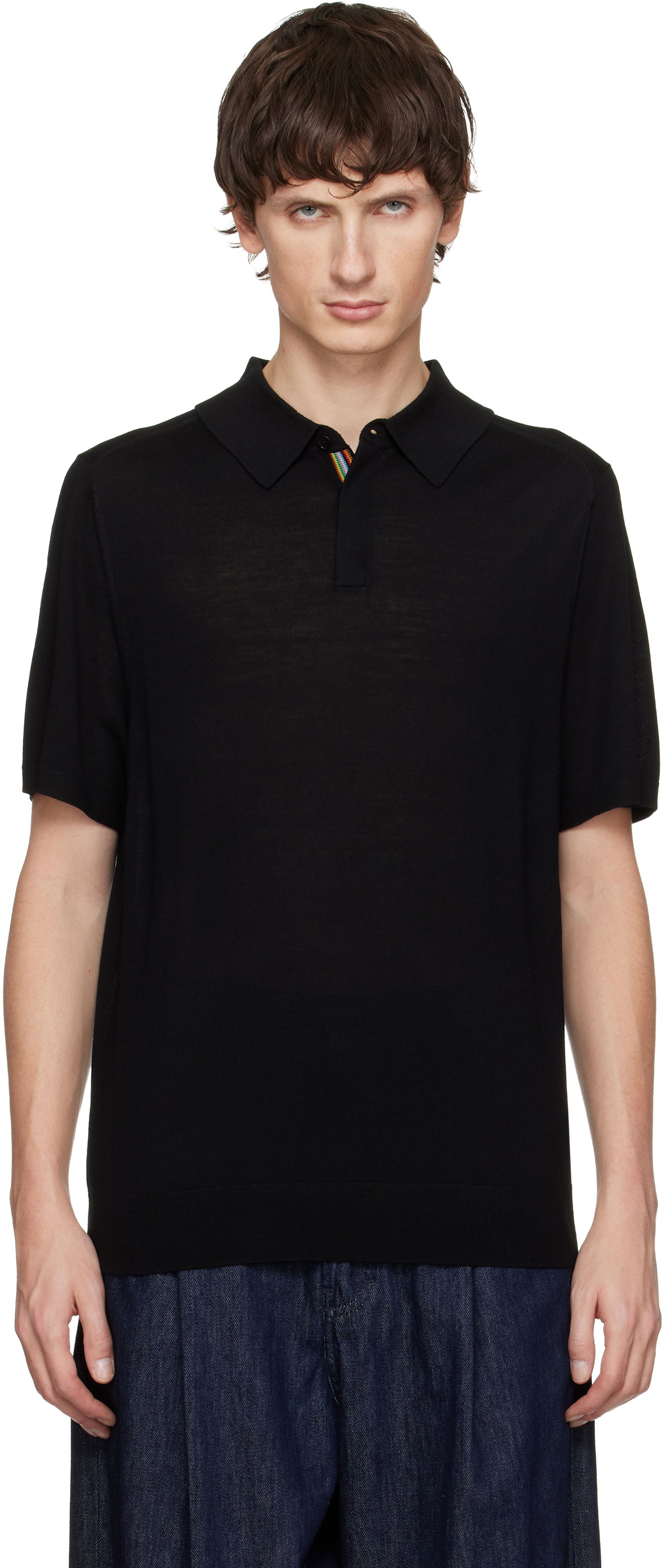 Polo tričko Paul Smith Paul Smith Merino Wool Short Sleeve Polo Čierna | M1R-529Z-T02093-79, 0