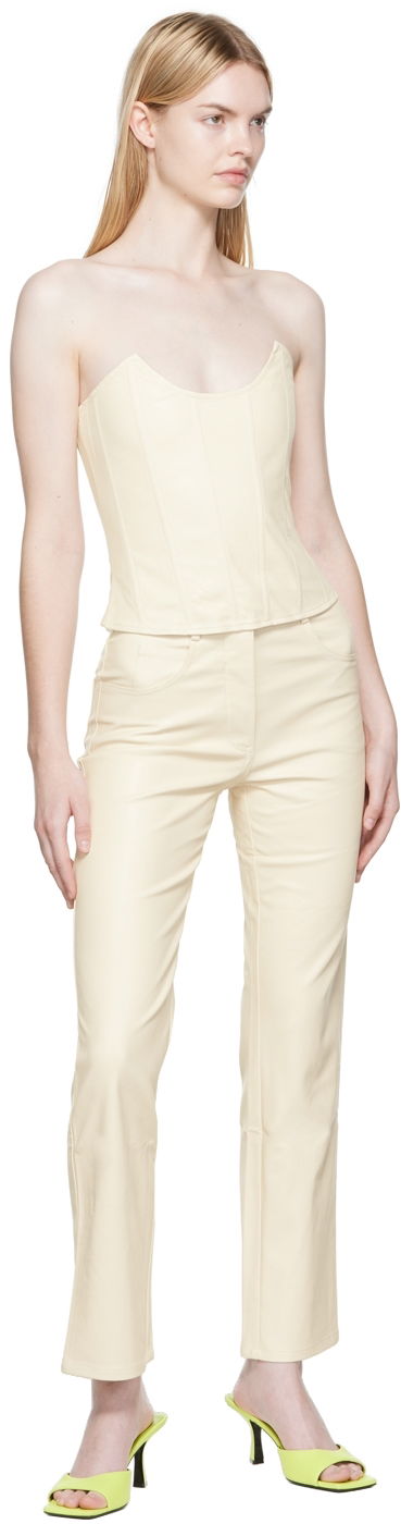 Nohavice Miaou Miaou Junior Faux-Leather Pants Béžová | 1010-CL-CRE-PU, 3