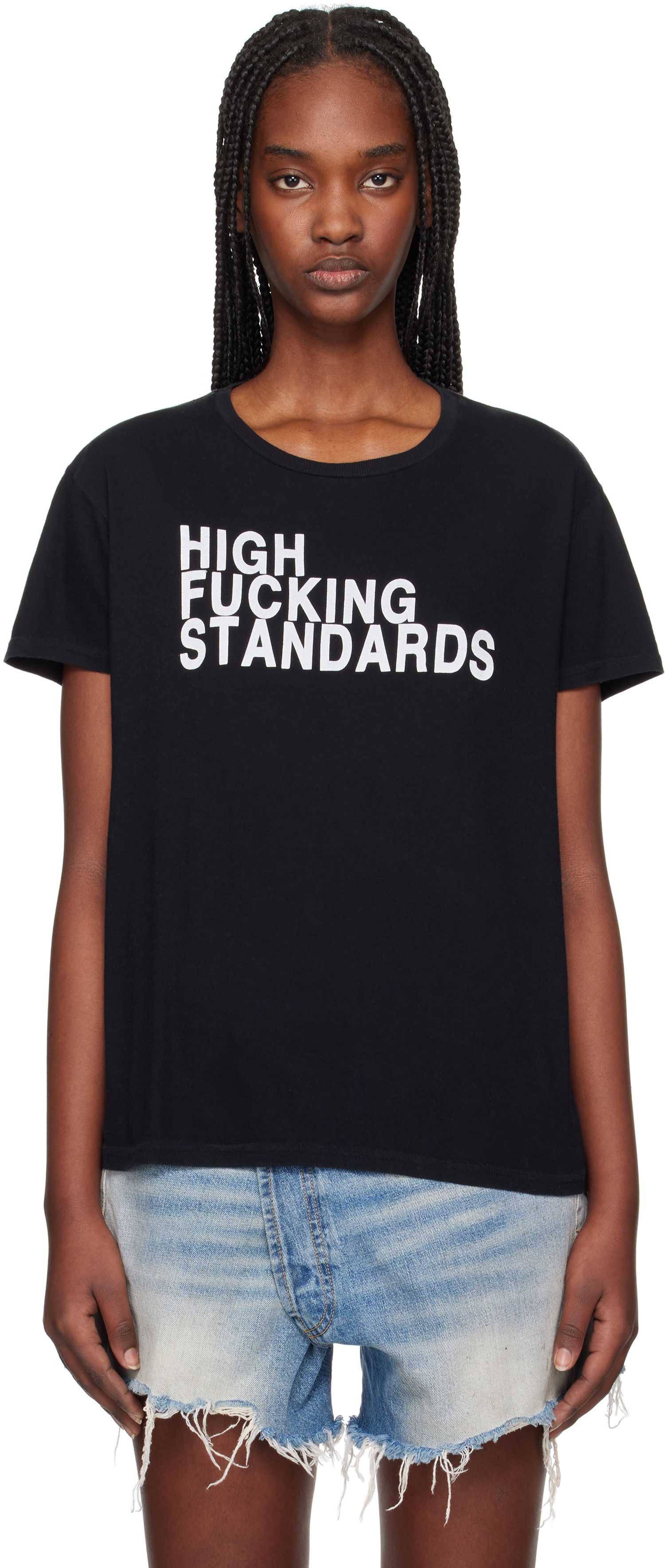 Crop Top R13 R13 High F Standards T-Shirt Čierna | R13WK001-K117A, 0
