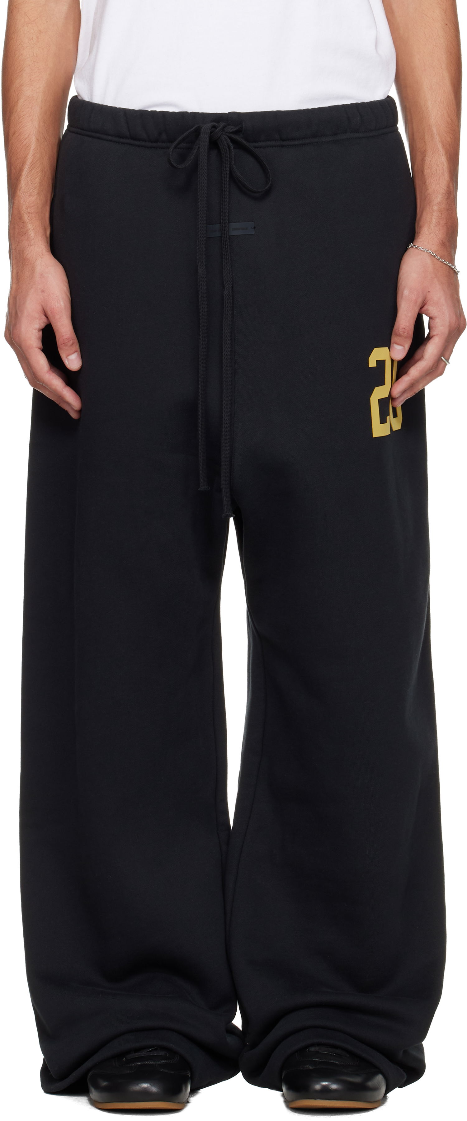 Tepláky Fear of God ESSENTIALS Holiday Lounge Wide-Leg Drawstring Sweatpants with 23 Print Čierna | 130HO258421F, 0