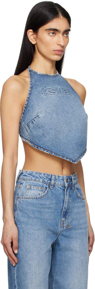 Tielko Ksubi Ksubi Bolt Swept Denim Halter Top Modrá | WSP25FT005, 1