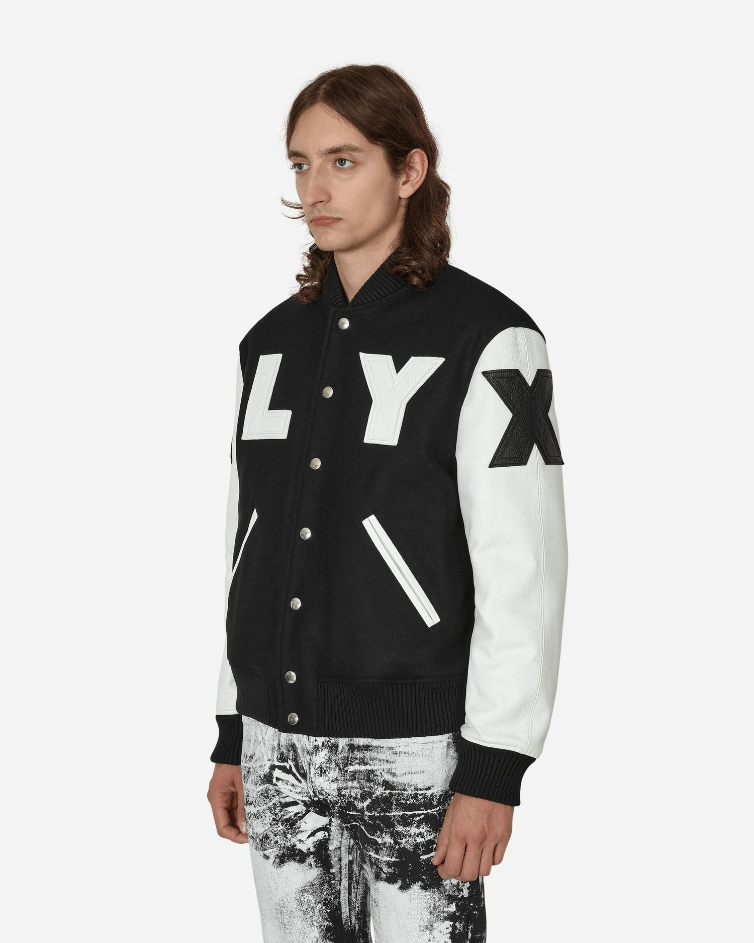 Bomber bunda 1017 ALYX 9SM Leather Sleeve Logo Varsity Jacket Čierna | AAMOU0319FA01-MTY0001, 1