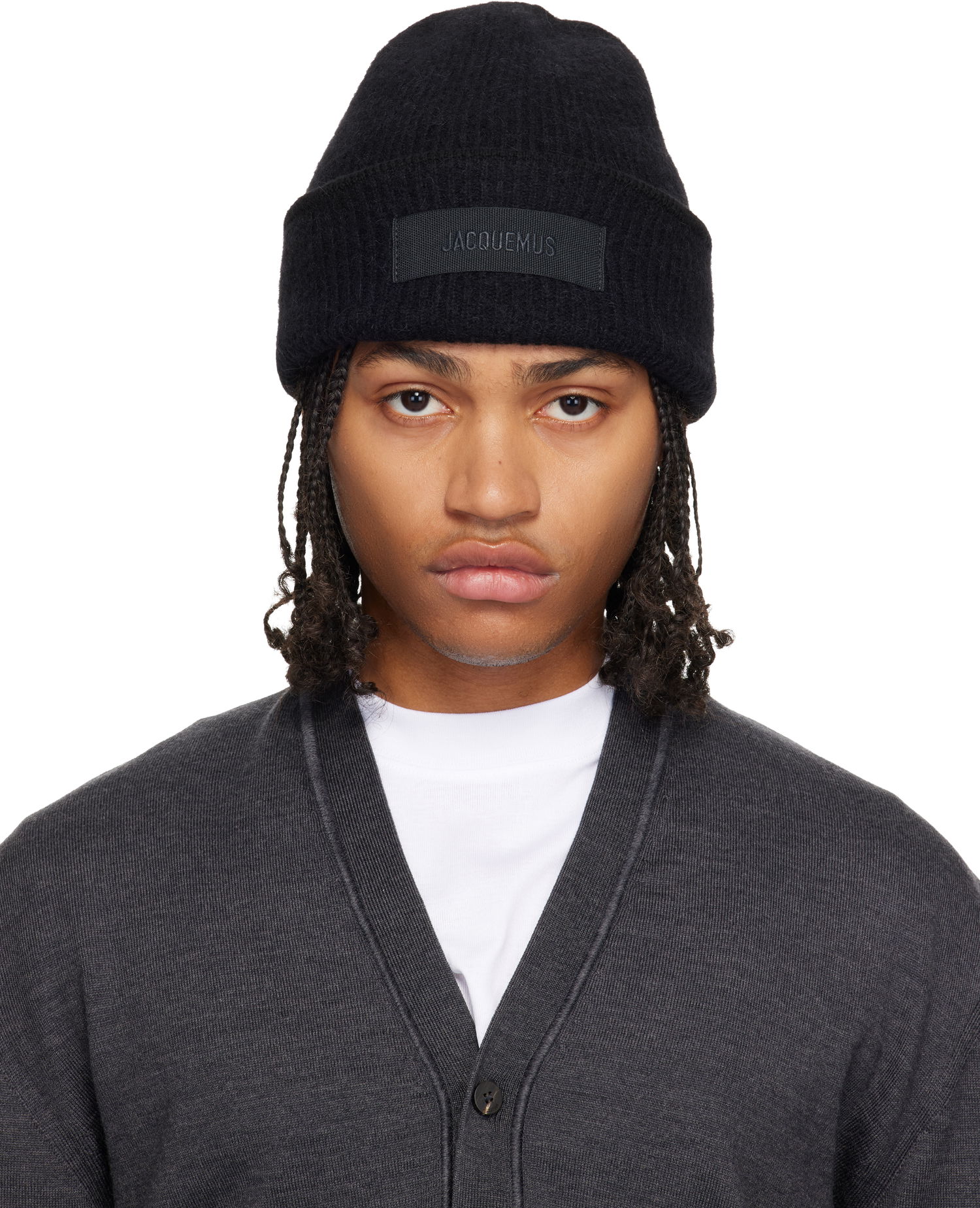 Kulicha Jacquemus La Croisière 'The Gros Grain' Ribbed Knit Beanie Čierna | 24HACU00666AK00227, 0