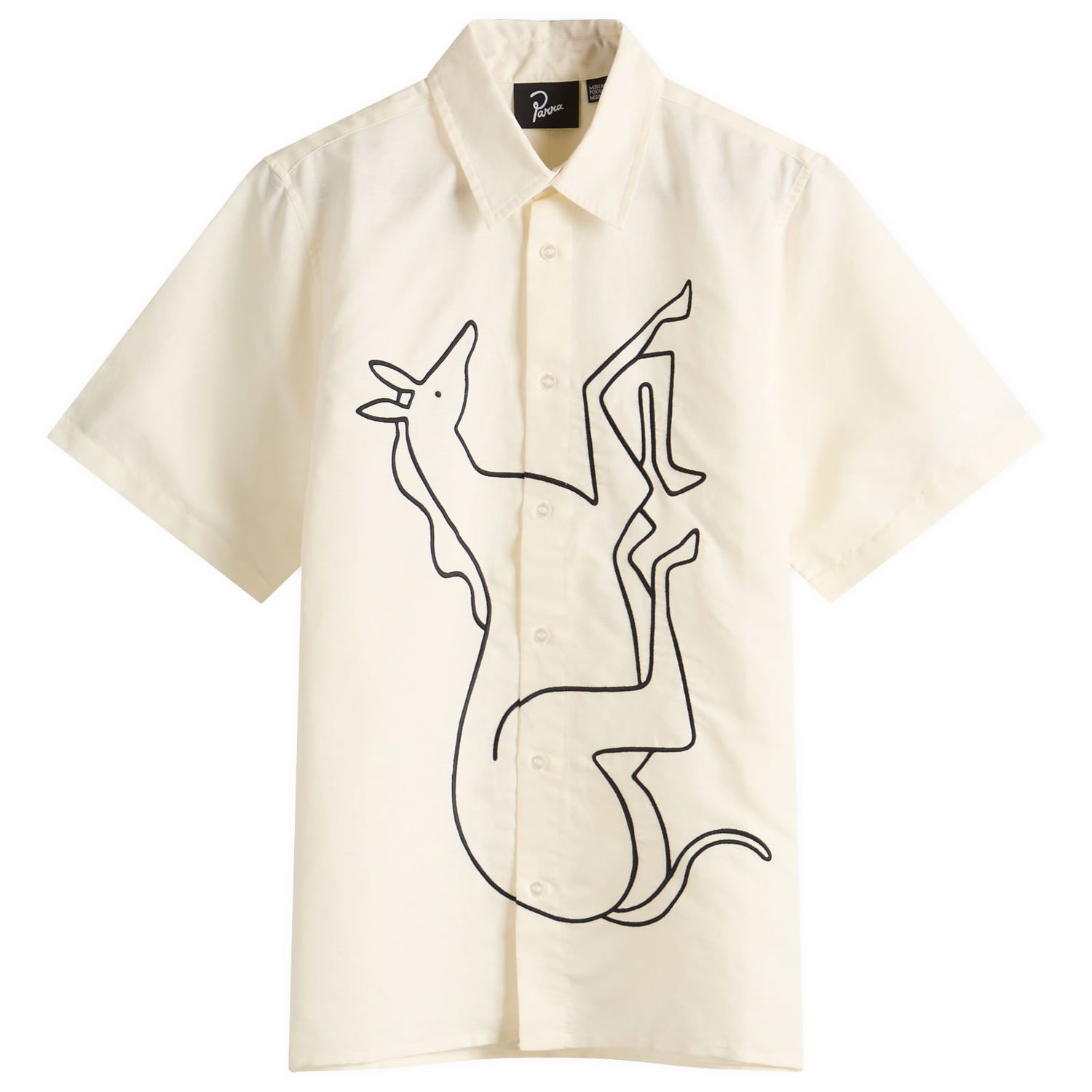 Košeľa By Parra Parra Vertical Horse Short Sleeve Shirt, Size Large Béžová | 53540-WHT, 1