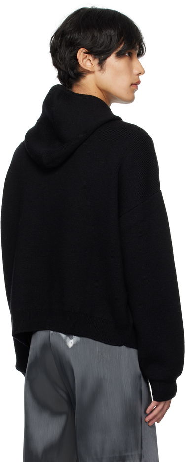 Mikina HELIOT EMIL HELIOT EMIL Lampi Knit Zip-Up Hoodie Čierna | PREAW25_M_07_076_BLK01, 2
