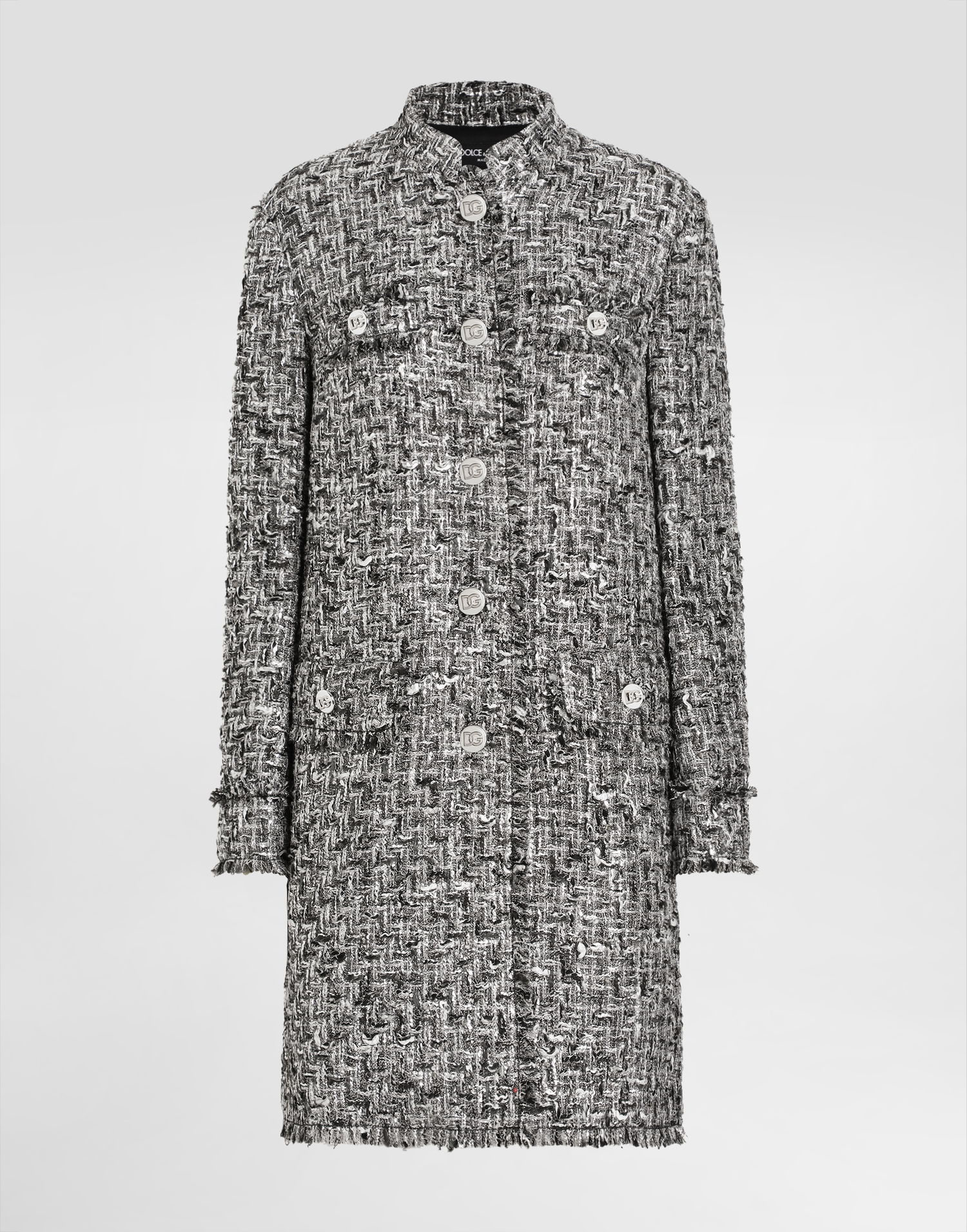 Kabáty Dolce & Gabbana Dolce & Gabbana Single-Breasted Raschel Tweed Coat Rôznofarebný | F0W2PTFMMH7S8030, 0