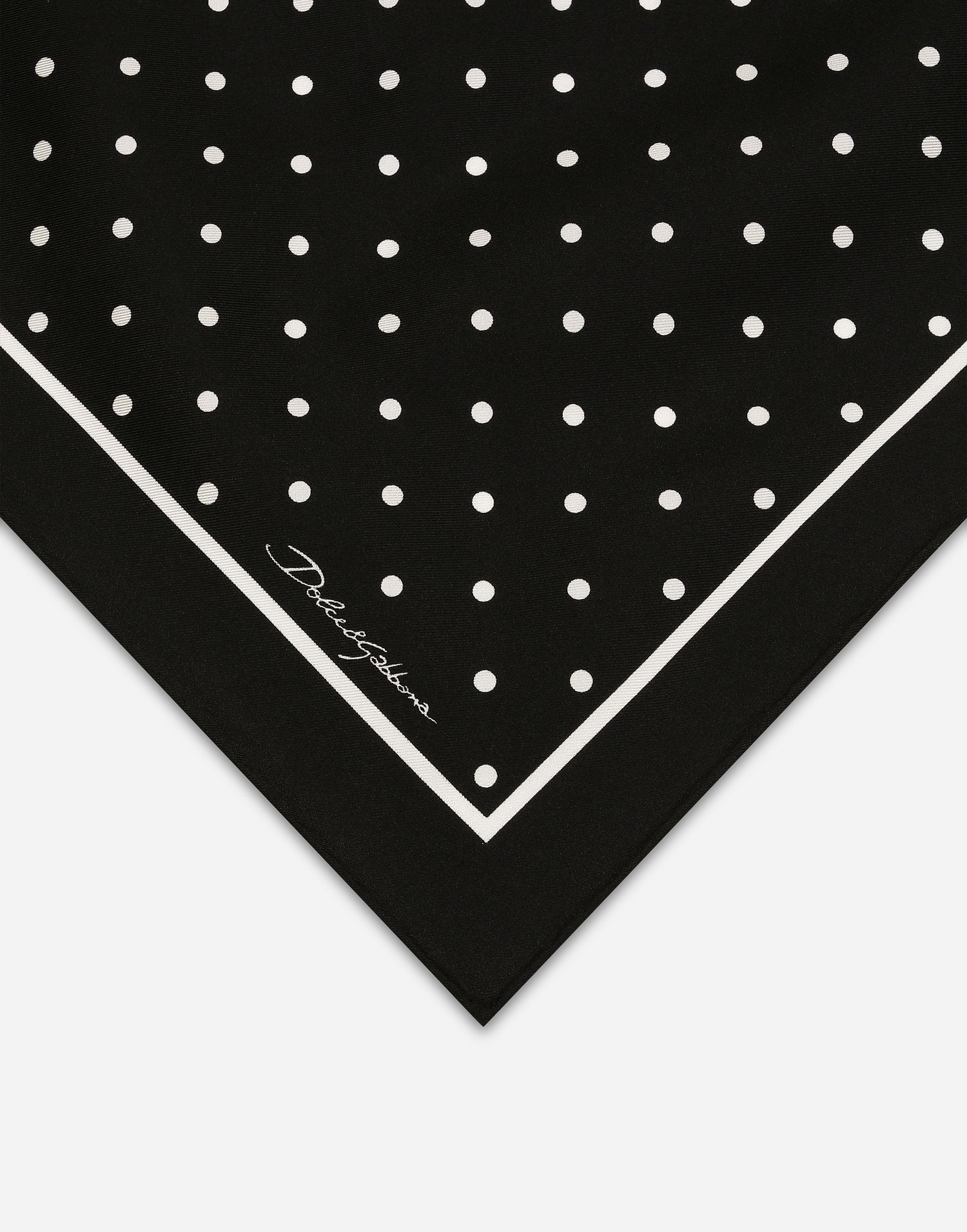 Šál Dolce & Gabbana Silk Twill Polka Dot Scarf Čierna | FN093RGDCLAHN5GD, 1