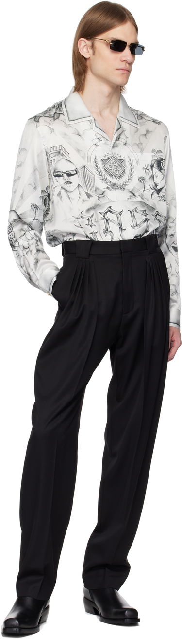 Košeľa Casablanca Casablanca Tattoo Print Silk Shirt Biela | U-MS25-SH-006-06, 3