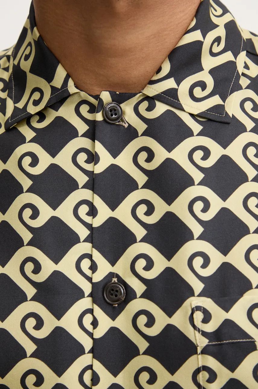 Košeľa Nanushka Relaxed Fit Silk Shirt With Classic Collar Čierna | NM24PFSH06298, 1