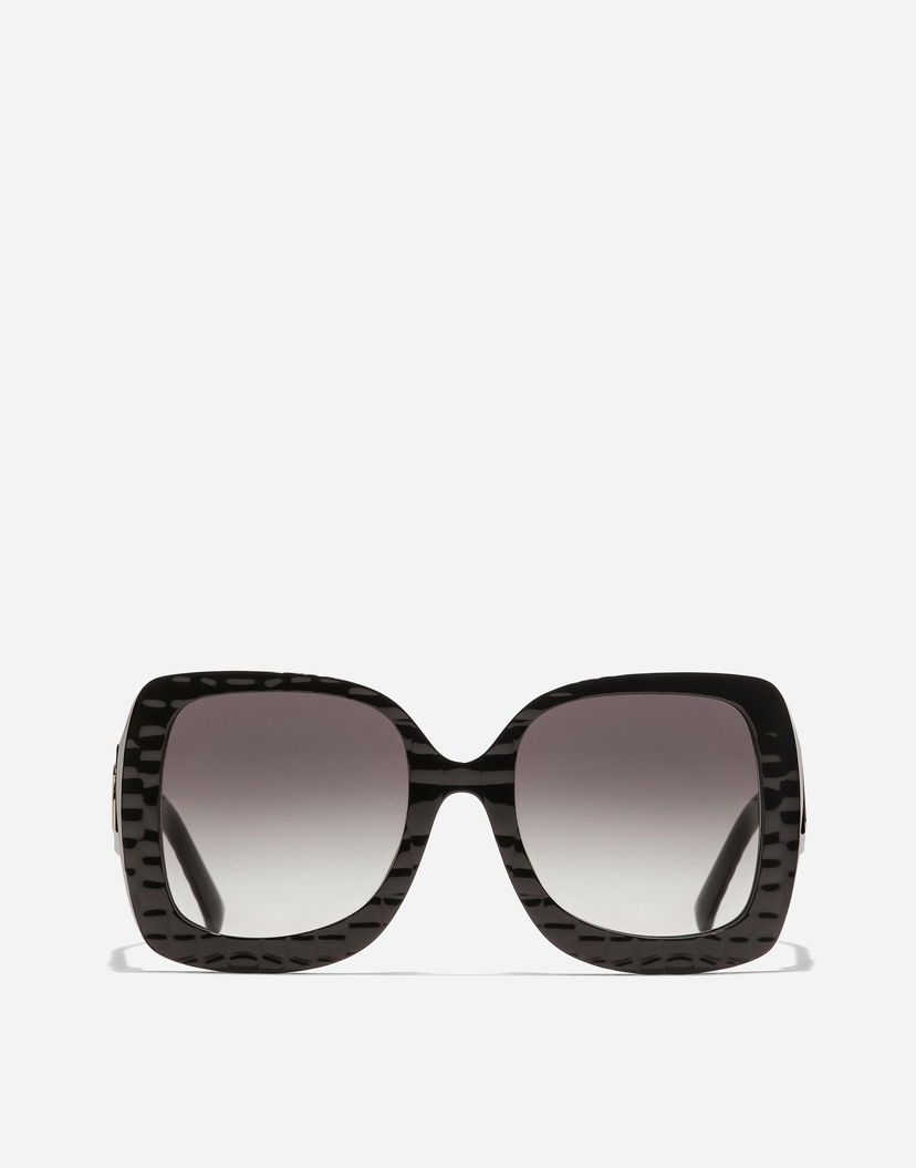 Slnečné okuliare Dolce & Gabbana Oversized Square Crossed Textured Gradient Sunglasses Čierna | VG4513VP88G9V000