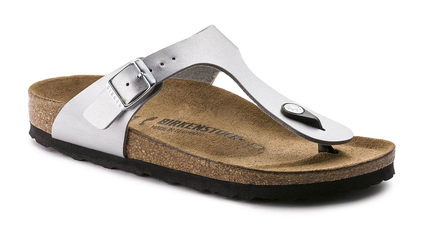 Birkenstock Gizeh Birko-Flor Silver Narrow Fit