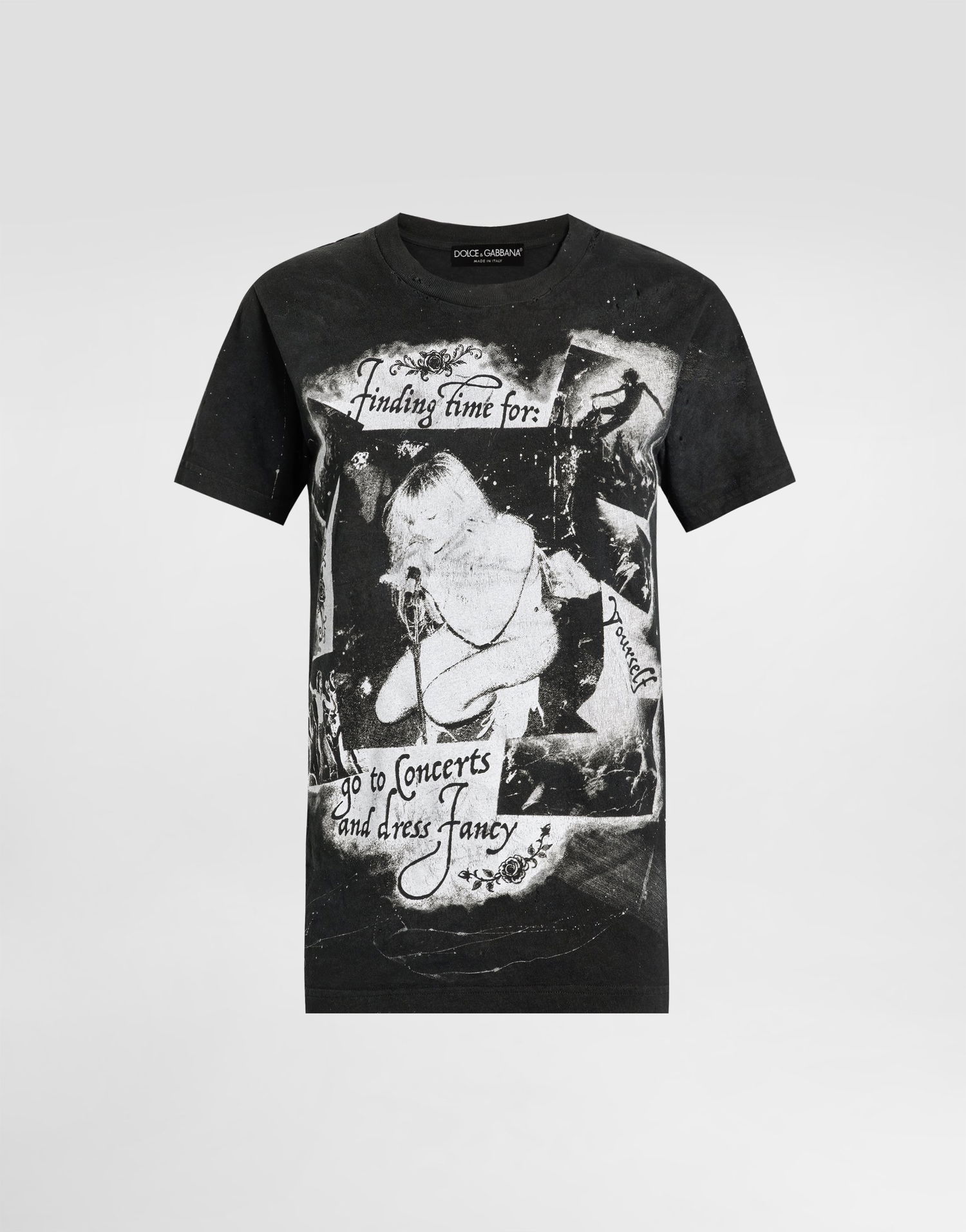 Tričko Dolce & Gabbana Dolce & Gabbana Printed Jersey T-Shirt Čierna | F8V90TGDDH4S9000, 0