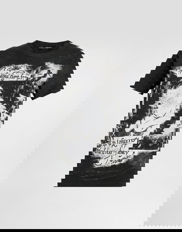 Tričko Dolce & Gabbana Dolce & Gabbana Printed Jersey T-Shirt Čierna | F8V90TGDDH4S9000, 0