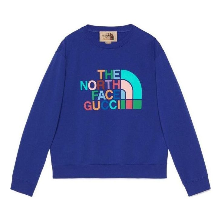 Sveter Gucci Sweatshirt with Logo Print Modrá | 626990-XJDTY-4120, 0