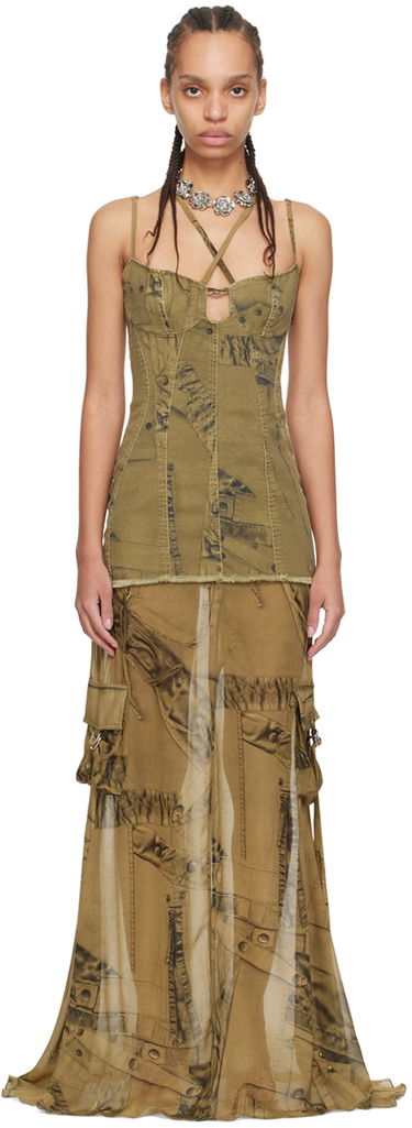 Šaty Blumarine Blumarine Layered Maxi Dress Zelené | P422A413A, 0