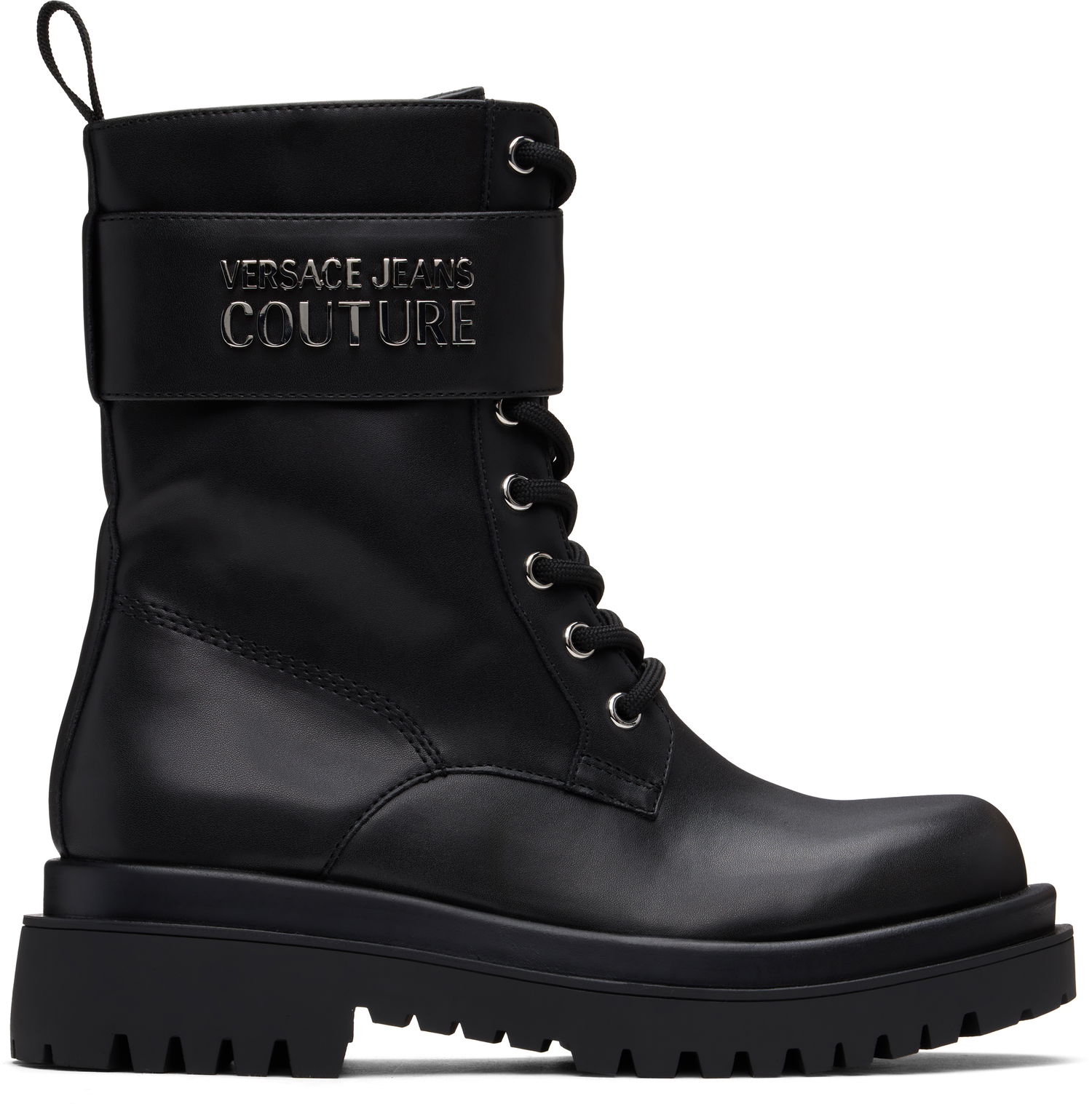 Tenisky a topánky Versace Black Leather Logo Drew Boots Čierna | E77VA3S64_E71570, 0