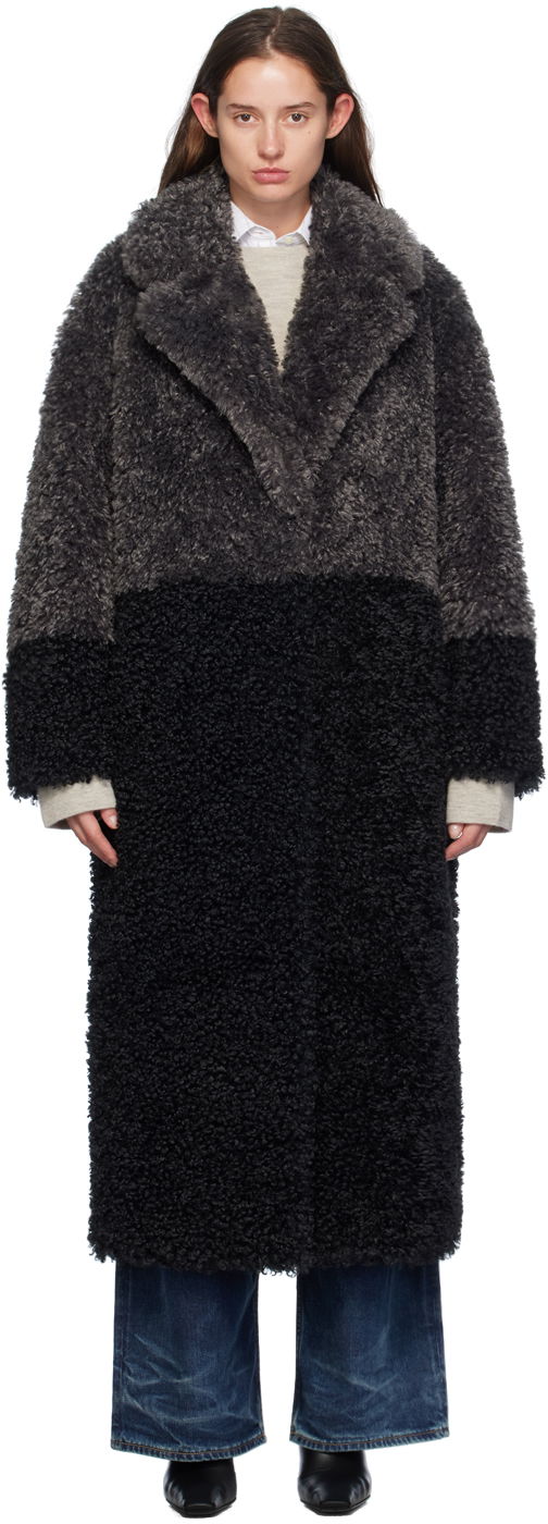 Faux-Shearling Long Coat