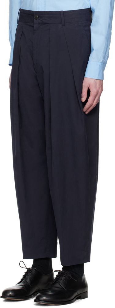 Nohavice The Row The Row Dyon Pleated Trousers Navy | 937-W3897, 3