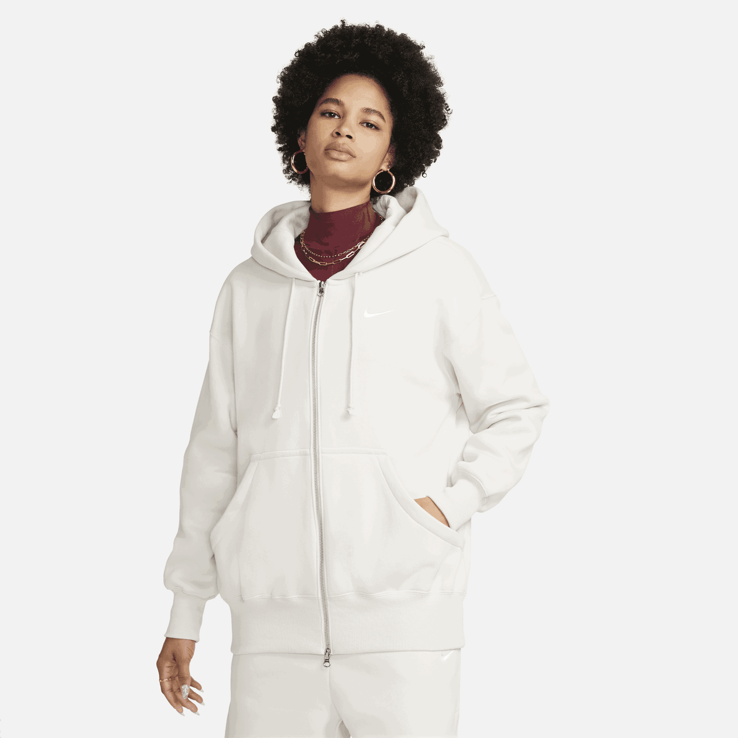 Mikina Nike Sportswear Phoenix Fleece Oversized Biela | DQ5758-104, 0