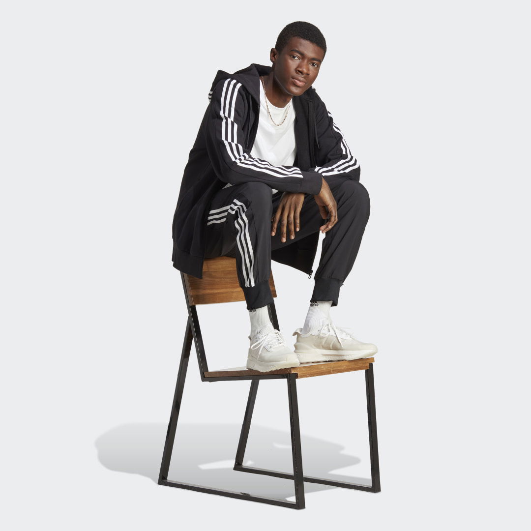 Essentials French Terry 3-Stripes Full-Zip Hoodie