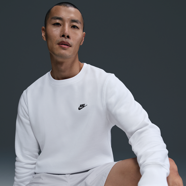 Sveter Nike Nike Club Fleece Crewneck Sweatshirt Biela | FN3886-100, 4