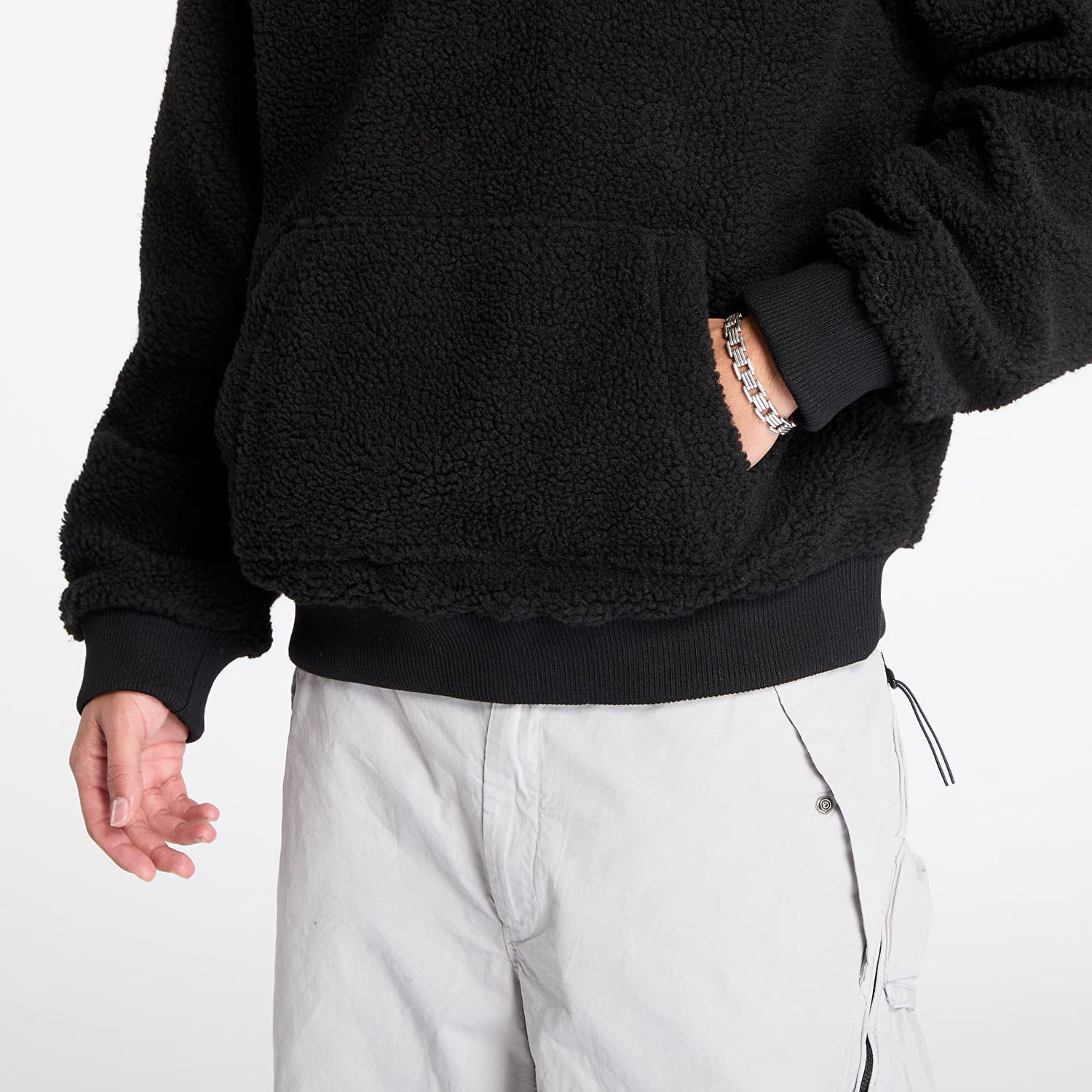 Mikina Urban Classics Sweatshirt Oversized Teddy Hoody Čierna | TB7265-00007, 1