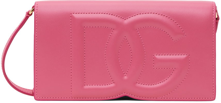 Taška cez rameno Dolce & Gabbana Dolce&Gabbana Logo Phone Bag Ružová | BI3279AG081, 0