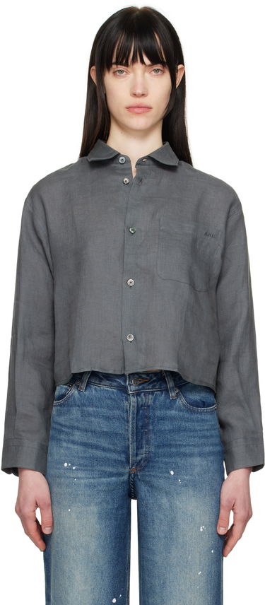 Košeľa A.P.C. A.P.C. Sophie Cropped Linen Shirt Šedá | LIAEK-F12627, 0