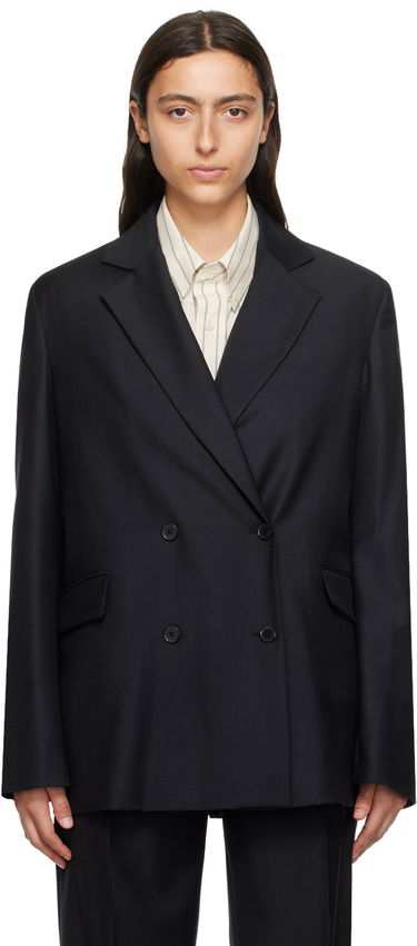 Bunda Loulou de Saison Loulou de Saison Donau Double-Breasted Blazer Čierna | NEW DONAU, 0