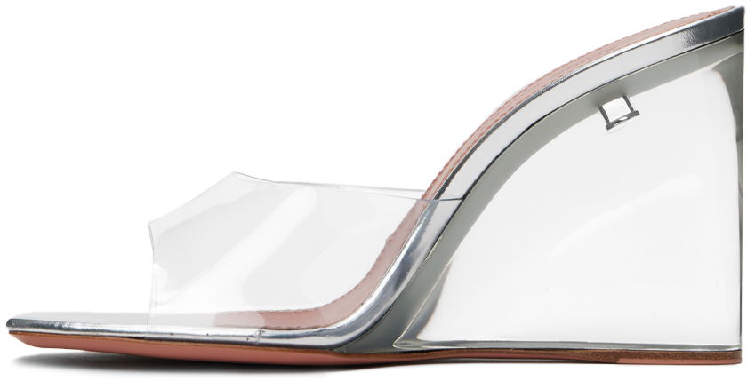 Amina Muaddi Lupita Glass Wedge Sandals