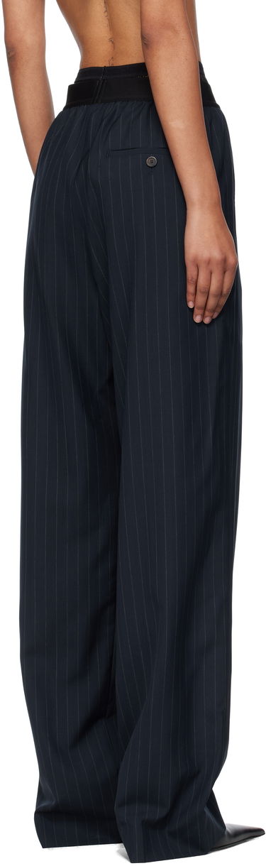 Nohavice Balenciaga Balenciaga Pinstripe Elastic Trousers Navy | 790887TST24, 2