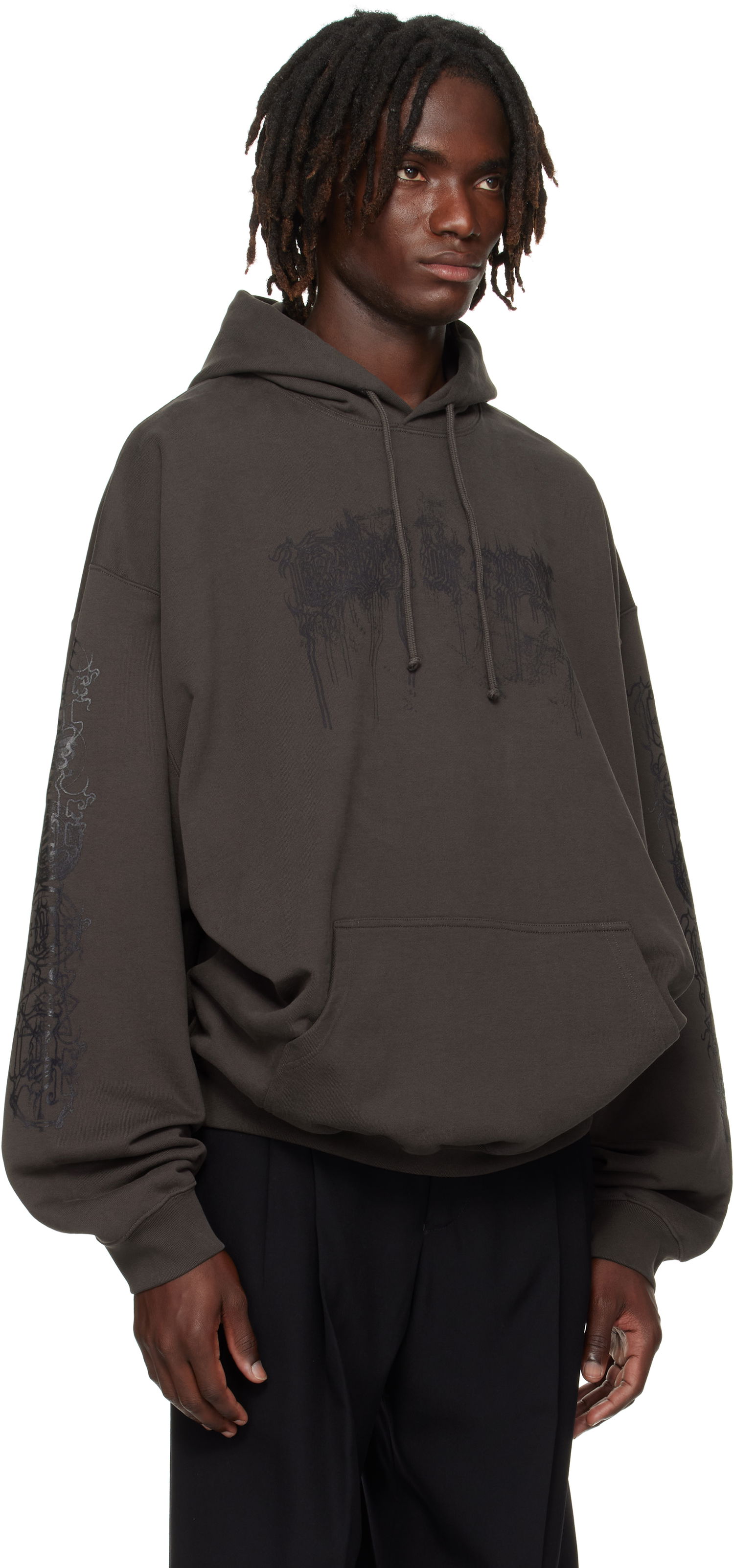 Mikina VETEMENTS Vetements Cradle of Filth Dripping Logo Oversized Hoodie Šedá | UCF76HD450C, 1