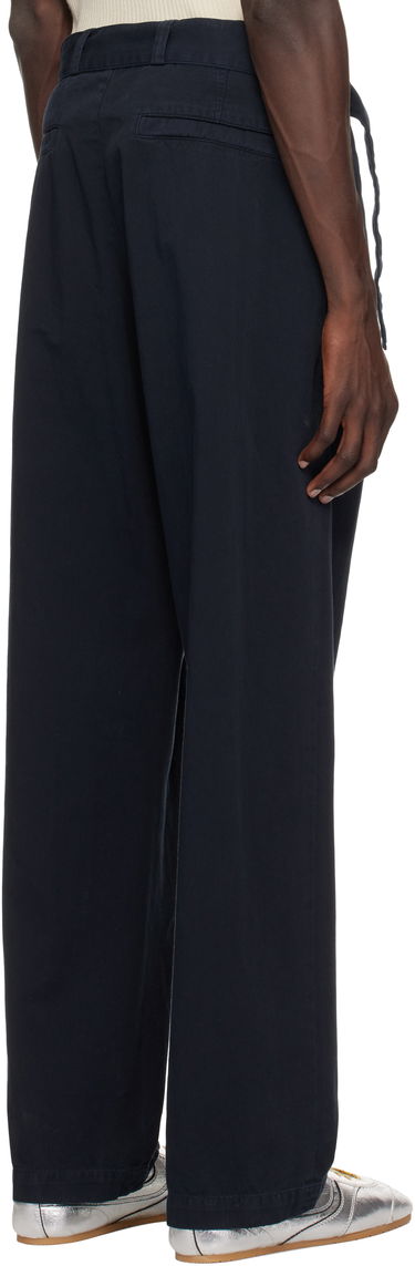 Nohavice Dries Van Noten Dries Van Noten Straight Belted Trousers Navy | 251-020949-1473, 2