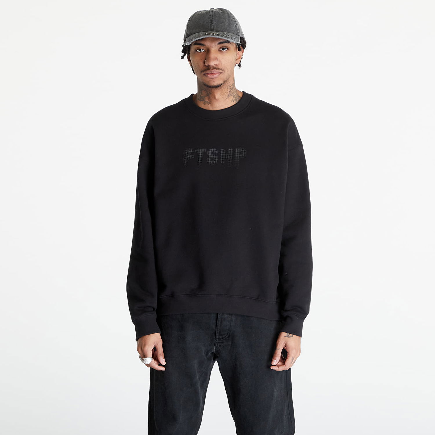 Mikina Footshop FTSHP HALFTONE CREWNECK SWEATSHIRT UNISEX Čierna | FTSHP_297, 0