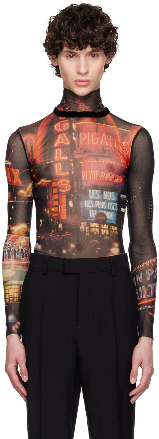 Tričko Jean Paul Gaultier Jean Paul Gaultier 'The Pigalle' Mesh Turtleneck Top Čierna | 24/30-F-TO206-T552-00301550